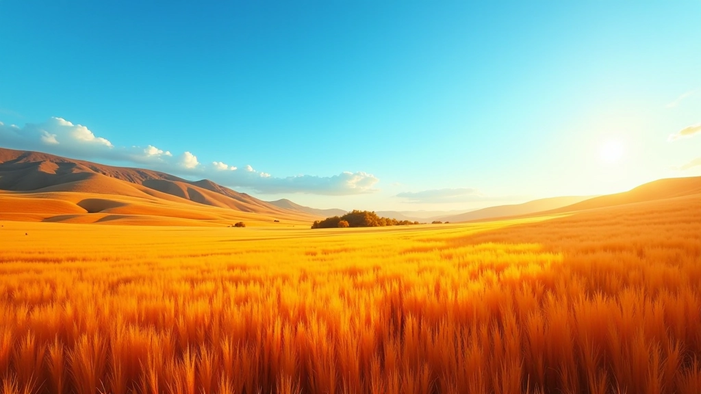 Vibrant landscape photograph with complementary colors creating visual interest and balance